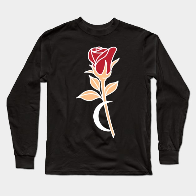 Rose and moon Long Sleeve T-Shirt by Imutobi